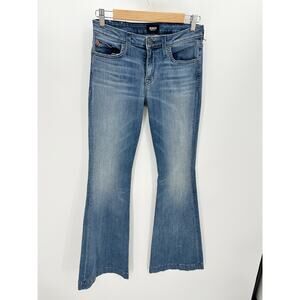 Hudson Medium Wash Midrise Ferris Flare Denim Jeans 9" Rise Womens‎ Size 26